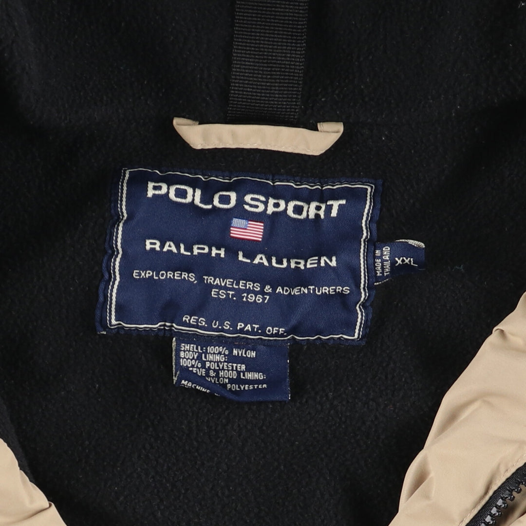 Ralph Lauren POLO SPORT Men's XXL Padded Puffer Jacket Nylon Beige type Vintage Second Hand