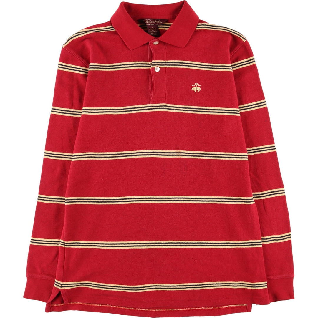 Brooks Brothers Est.1818 Long Sleeve Striped Polo Shirt Men's L /eaa423158