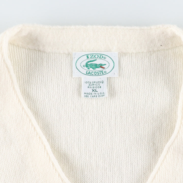 80'S Lacoste IZOD Acrylic Knit Cardigan Men's XL Vintage /eaa423180