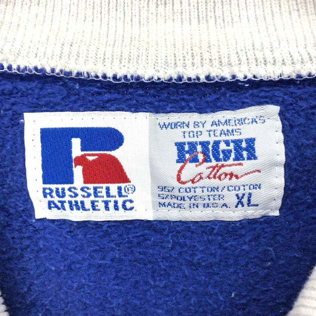 90'S Russell HIGH COTTON Collared Half Button College Sweatshirt Trainer Made in USA Men's XL Vintage /eaa423209
