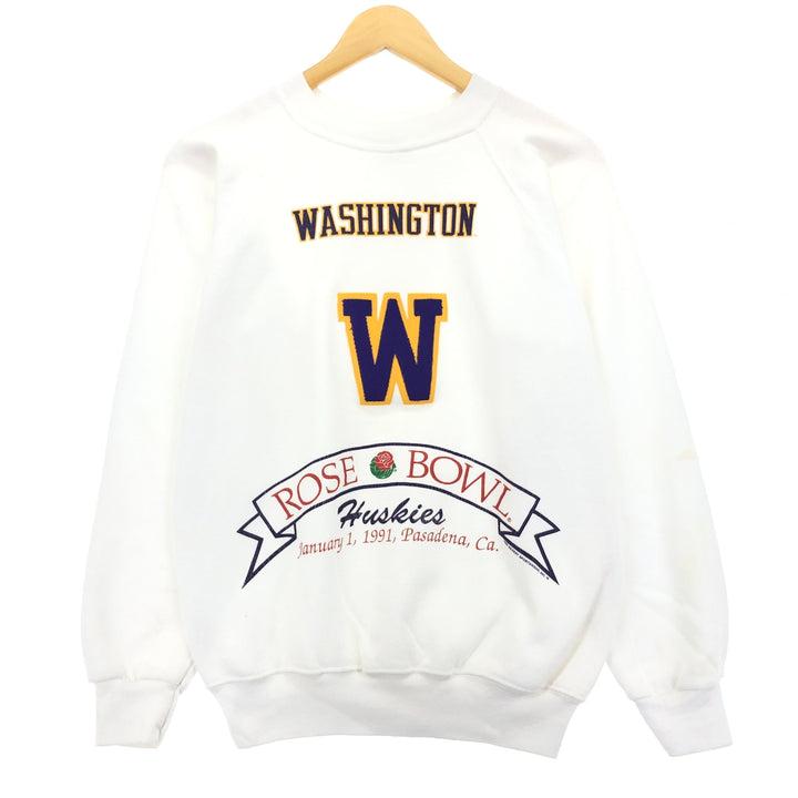 90'S Hanes WASHINGTON University of Washington Rose Bowl College Sweatshirt Trainer Made in USA Women's M Vintage /eaa423262