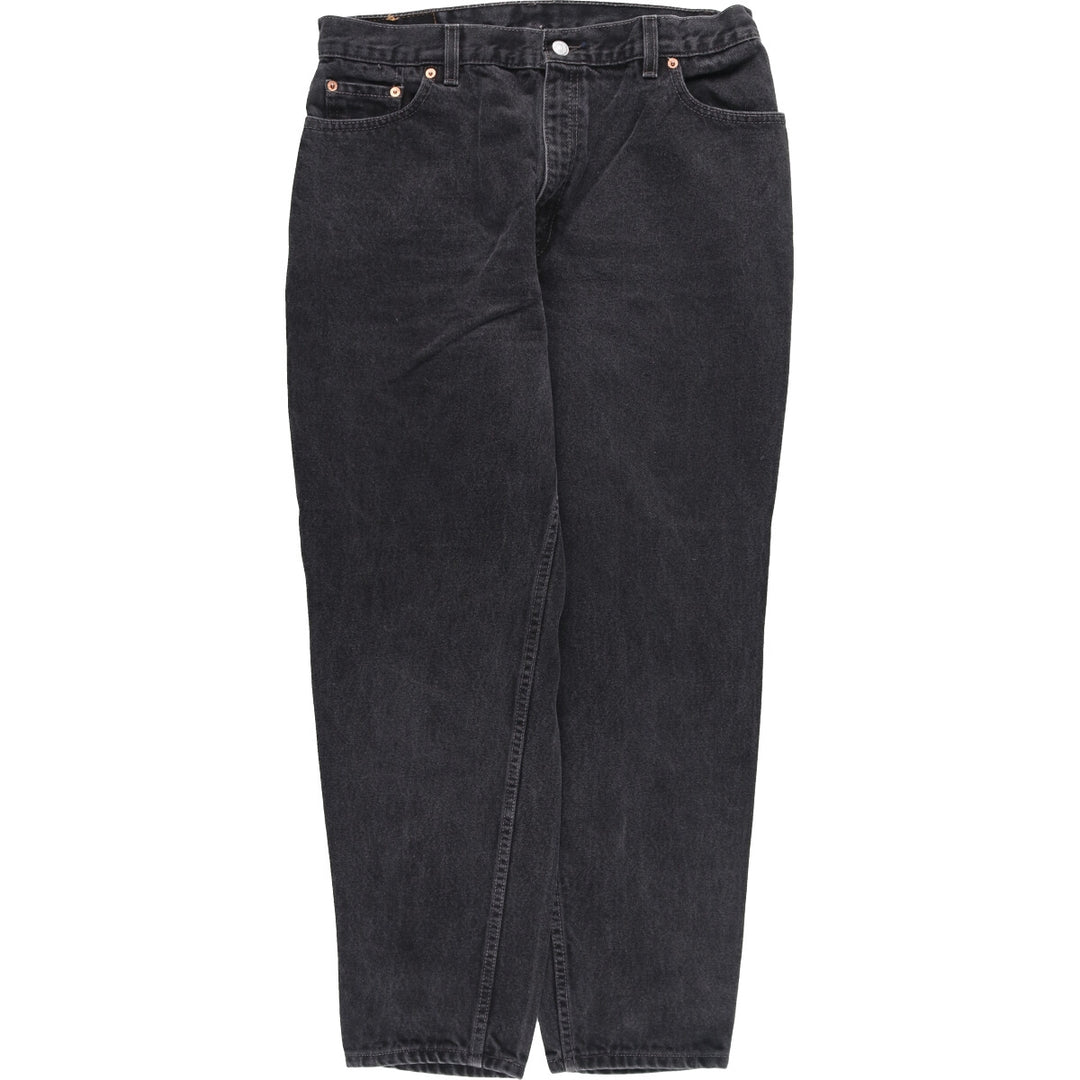 00'S Levi's 550 RELAXED FIT TAPERED LEG Black Denim Tapered Denim Pants Made in USA Women's L (w34) /eaa423354