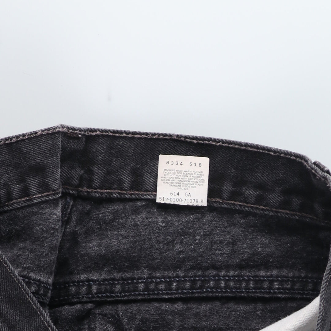 00'S Levi's 550 RELAXED FIT TAPERED LEG Black Denim Tapered Denim Pants Made in USA Women's L (w34) /eaa423354