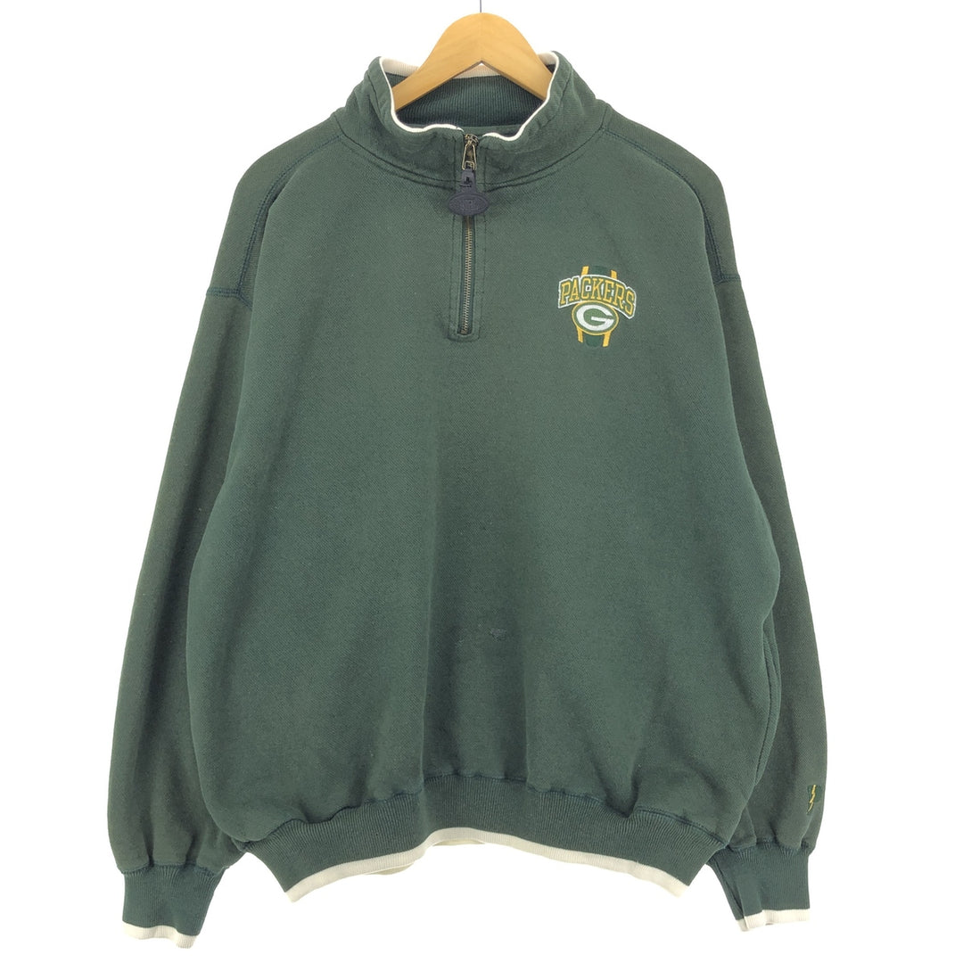 PRO PLAYER NFL Green Bay Packers Half Zip Sweatshirt Trainer Men's L /eaa423400