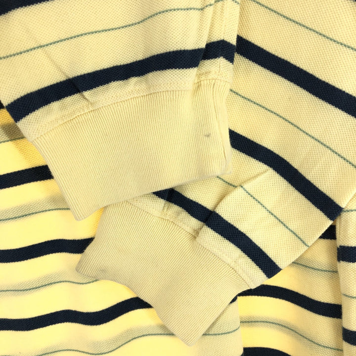 00'S Nautica capital letter long sleeve striped polo shirt men's XL vintage /eaa423430