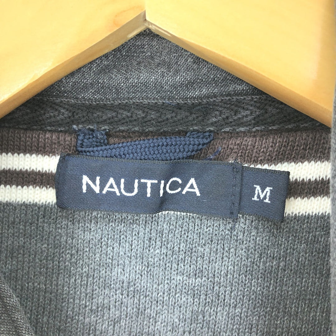 NAUTICA Striped Pattern Long Sleeve Knit Polo Shirt Men's M /eaa423433