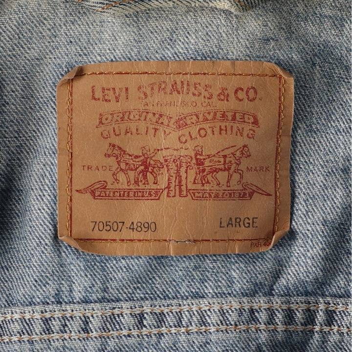 90'S Levi's 70507-4890 denim jacket, G-jacket, made in USA, men's L, vintage /eaa423448