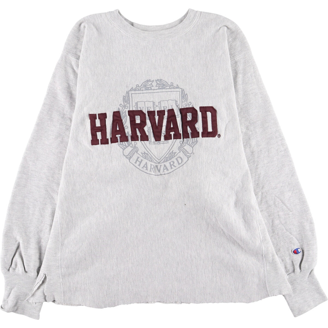 90'S Champion REVERSE WEAVE Reverse Weave Embroidered Tag HARVARD Harvard University Cut-off College Sweatshirt Trainer Women's XXL Vintage /eaa423554