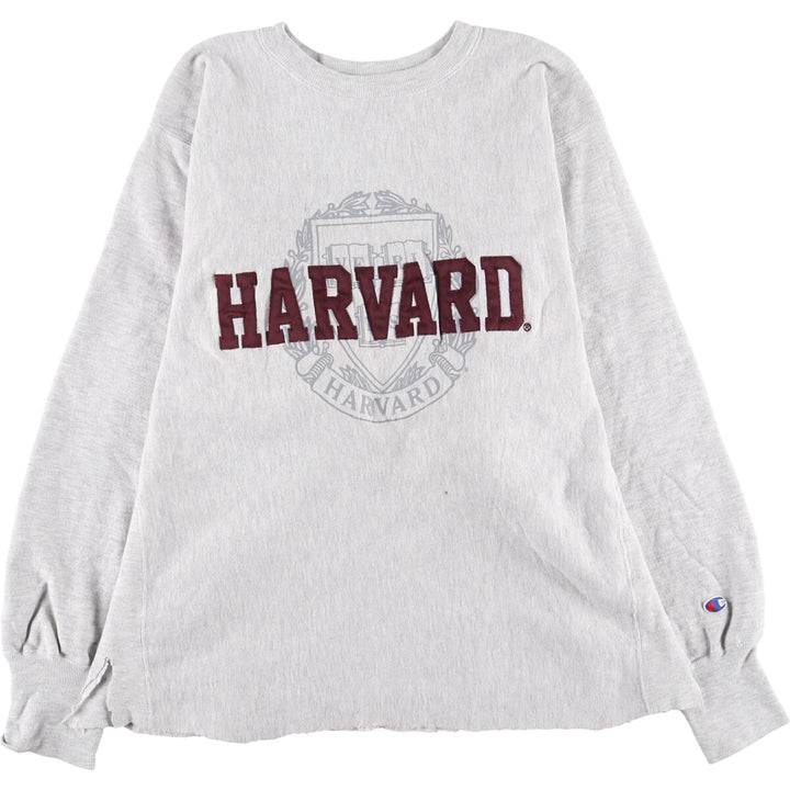 90'S Champion REVERSE WEAVE Reverse Weave Embroidered Tag HARVARD Harvard University Cut-off College Sweatshirt Trainer Women's XXL Vintage /eaa423554