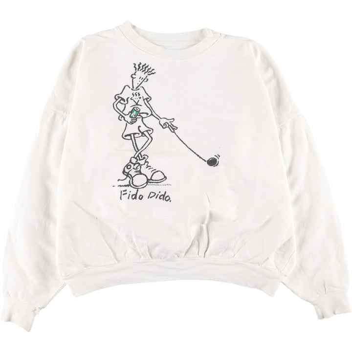 80'S FIDO DIDO double-sided print sweatshirt, made in USA, women's L, vintage /eaa423560