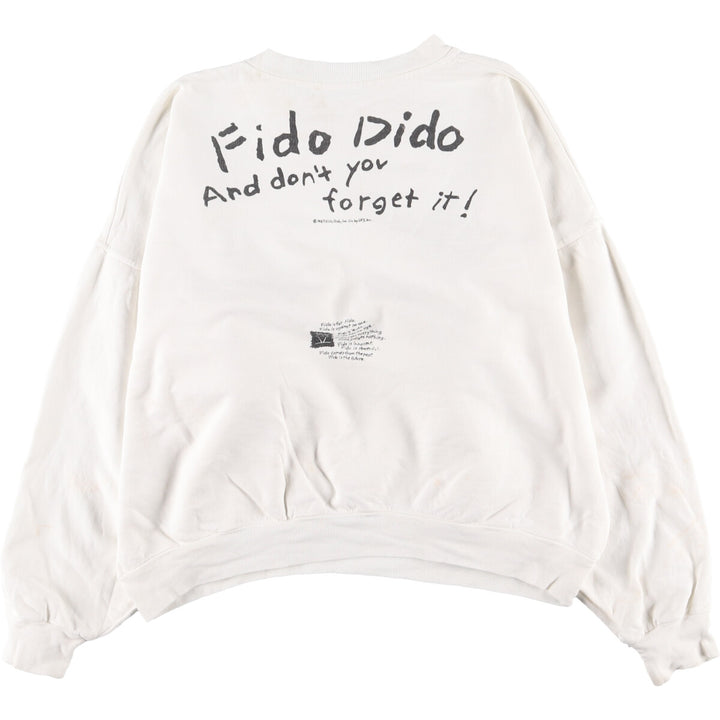 80'S FIDO DIDO double-sided print sweatshirt, made in USA, women's L, vintage /eaa423560