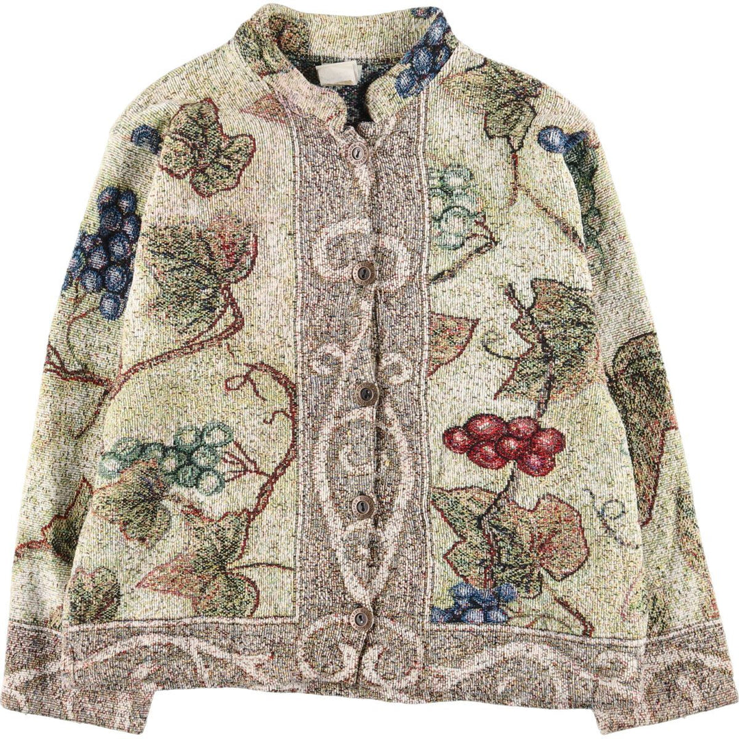 ~90'S SUGAR STREET WEAVERS All-over Botanical Pattern Gobelin Jacket Made in USA Women's L Vintage /eaa423671