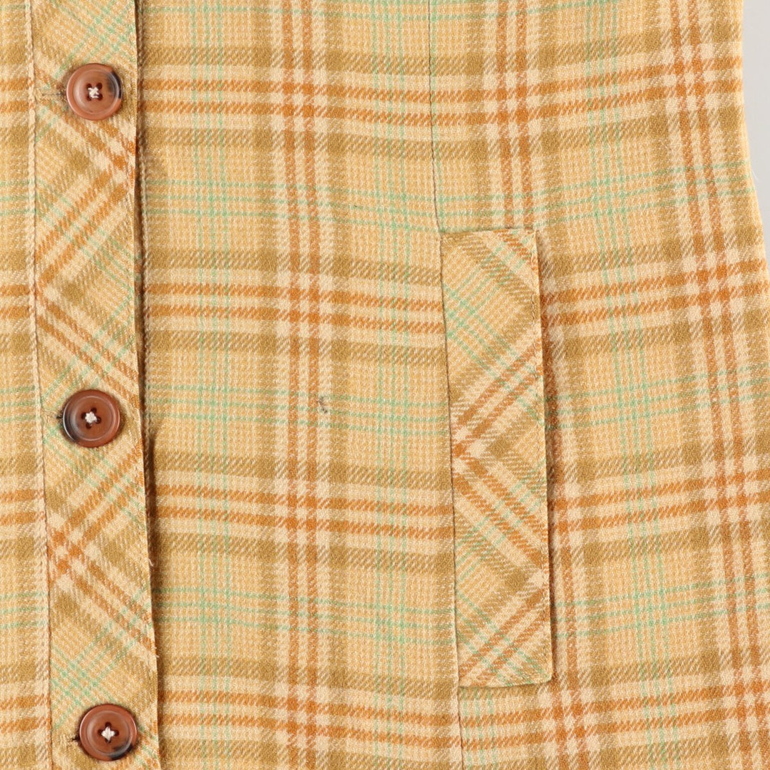 70'S Pendleton Check Pattern No-collar Wool Jacket Women's S Vintage /eaa423678