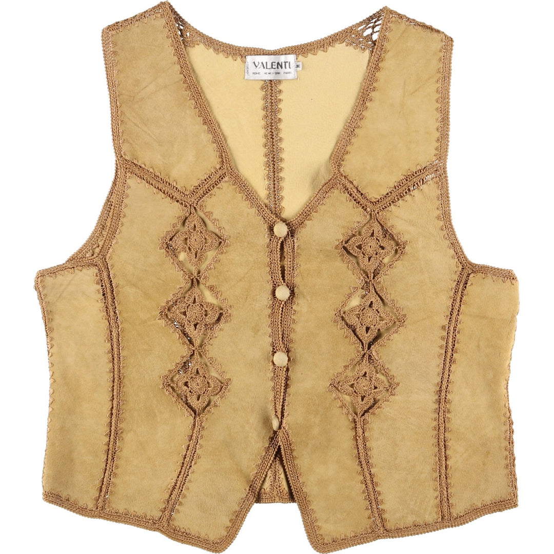 VALENTI Suede Leather Vest Women's M /eaa423696