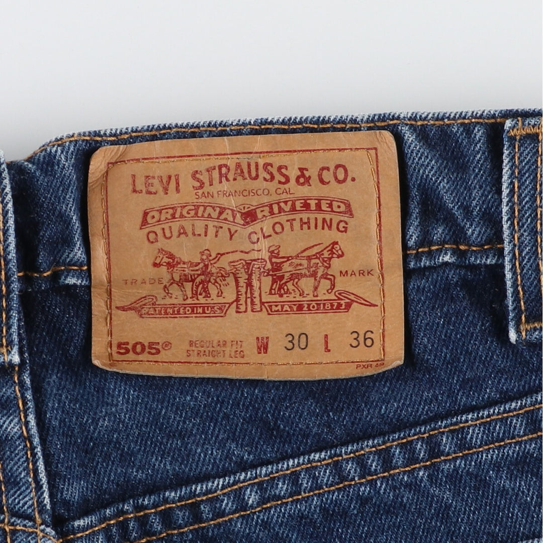 90'S Levi's 505 REGULAR FIT STRAIGHT LEG Tapered Denim Pants Made in USA Women's L (w28) Vintage /eaa423746