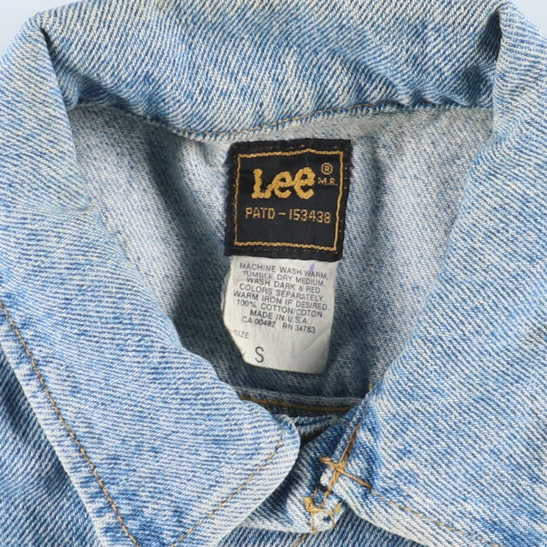 80'S Lee Black Tag Back Embroidered Denim Jacket G-Jean Made in USA Men's S Vintage /eaa423792