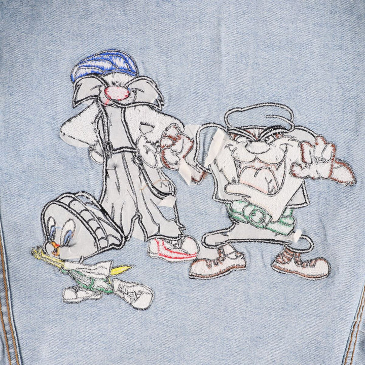 90'S TOP LINE LOONEY TUNES Denim Jacket G-Jean Men's L Vintage /eaa423798