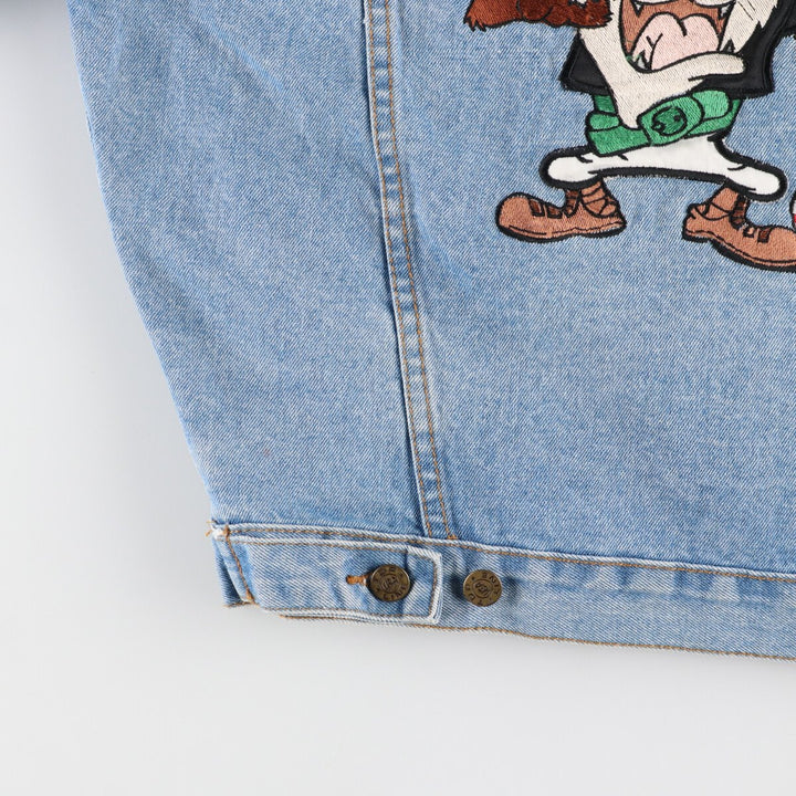 90'S TOP LINE LOONEY TUNES Denim Jacket G-Jean Men's L Vintage /eaa423798