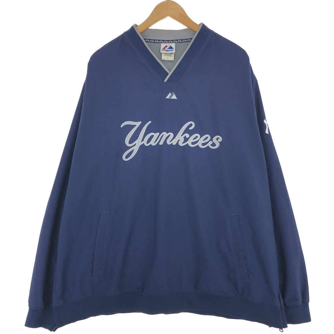 90'S Majestic MLB NEW YORK YANKEES New York Yankees warm-up pullover men's XL long sleeve vintage /eaa423813