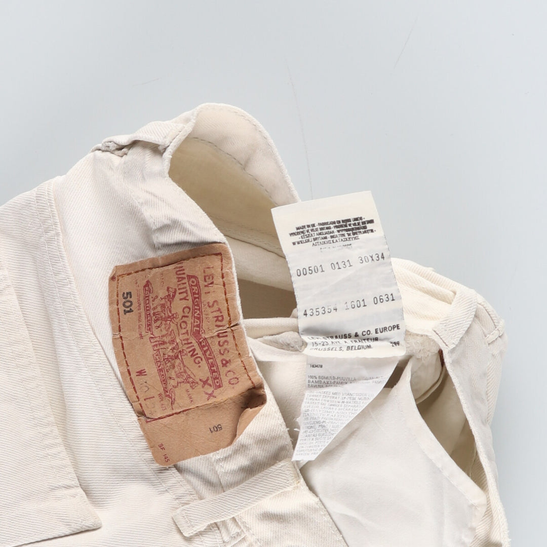 Levi's Levi's 501 Euro Model Remake White Denim Straight Denim Pants Made in England Men's W30 / eaa424064