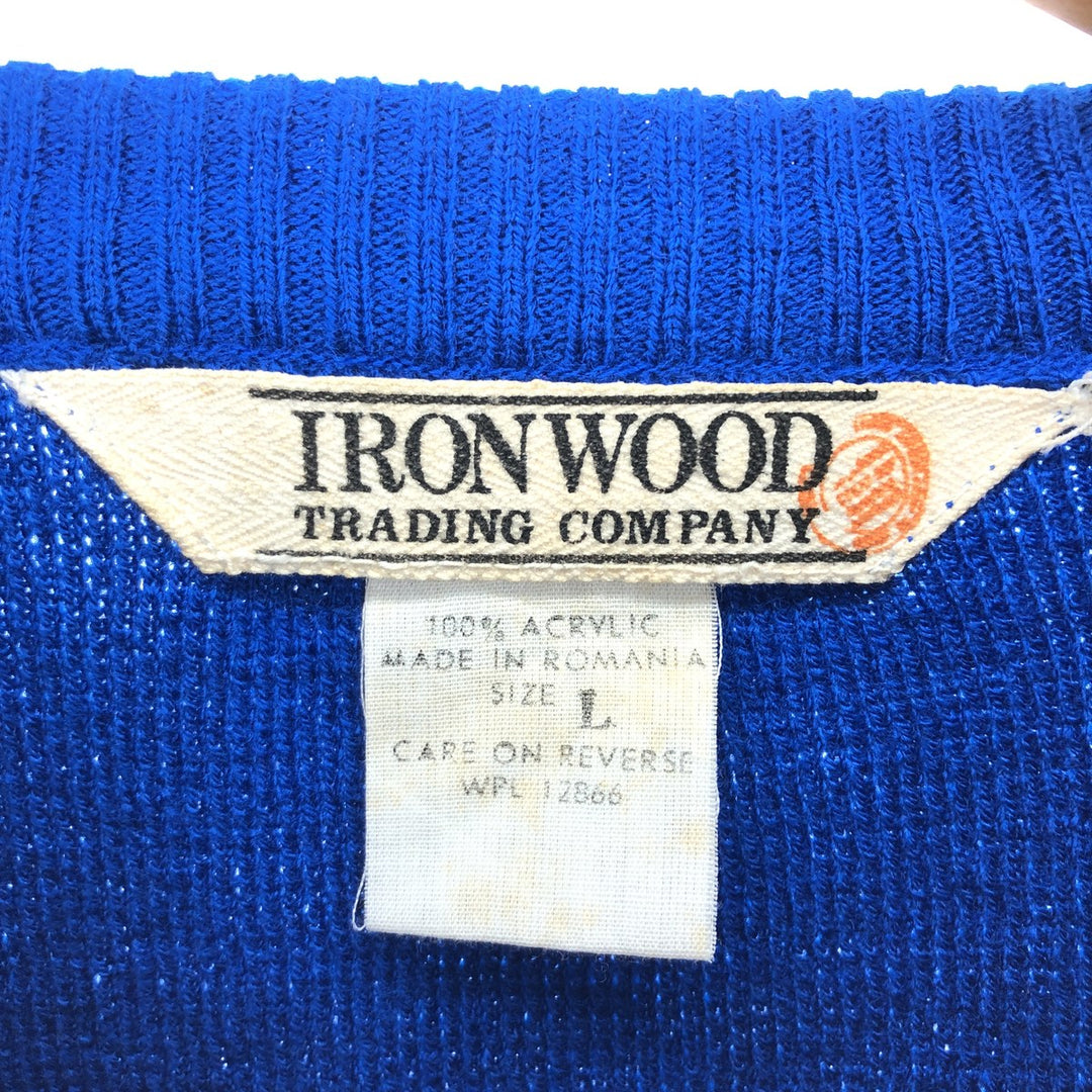 IRON WOOD Lined Acrylic Knit Sweater Men's L /eaa424111