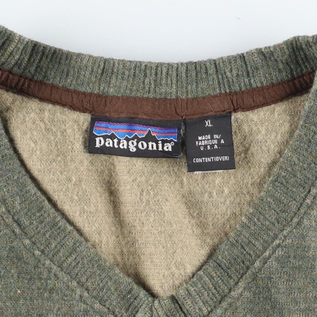 00'S Patagonia 51151FA02 V-neck knit sweater made in USA, men's XL /eaa424122