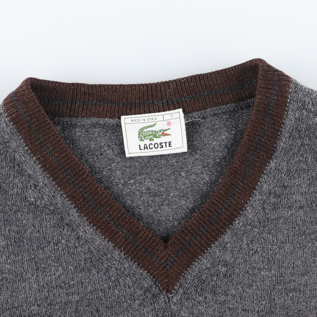 Lacoste LACOSTE French design V-neck wool knit sweater size 7, men's XL /eaa424125