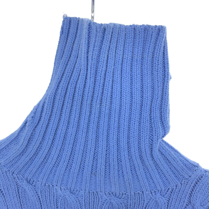 Ralph Lauren cable knit short sleeve turtleneck cotton knit sweater women's XL /eaa424138