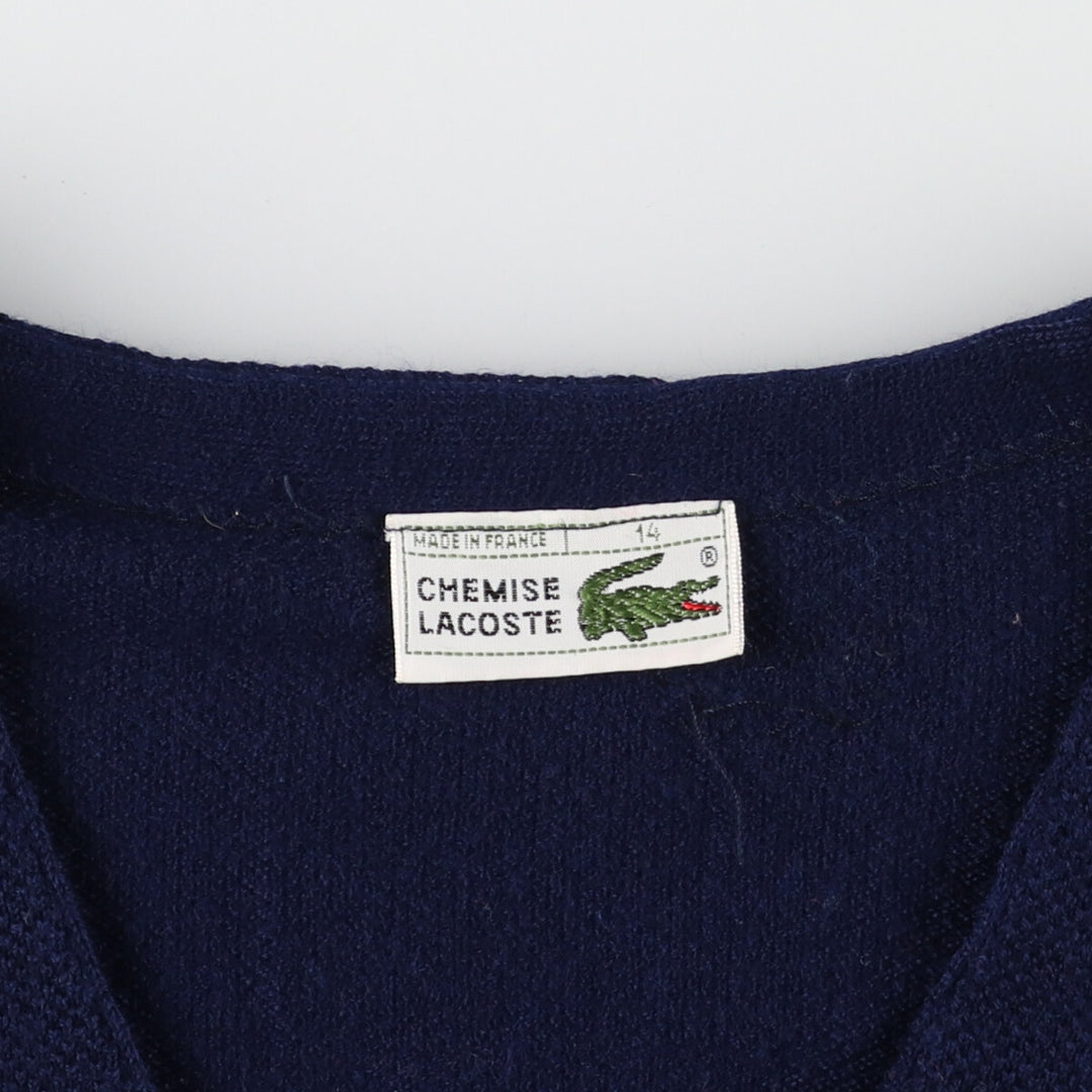 80'S Lacoste LACOSTE CHEMISE French Lacoste wool knit cardigan made in France women's S vintage /eaa424145