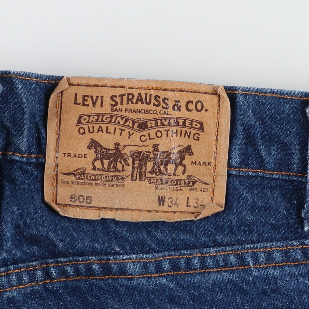 Dark blue 90'S Levi's 505 tapered denim pants made in the USA, men's size w33, vintage /eaa424184