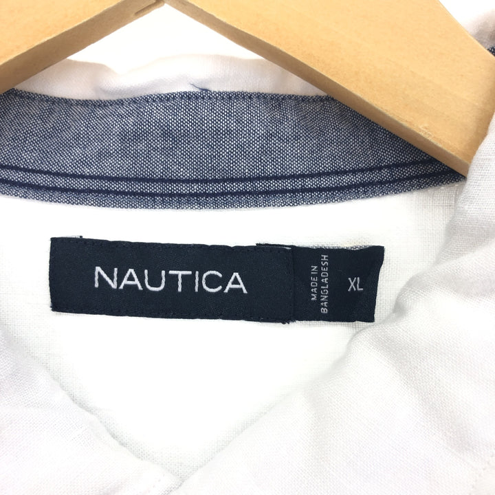 00s~ NAUTICA Long Sleeve Linen Shirt Men's XL /eaa424200