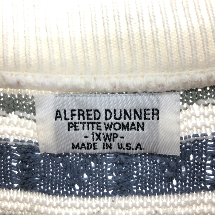 ALFRED DUNNER All-over print acrylic knit sweater with collar, made in USA, women's XL /eaa424240