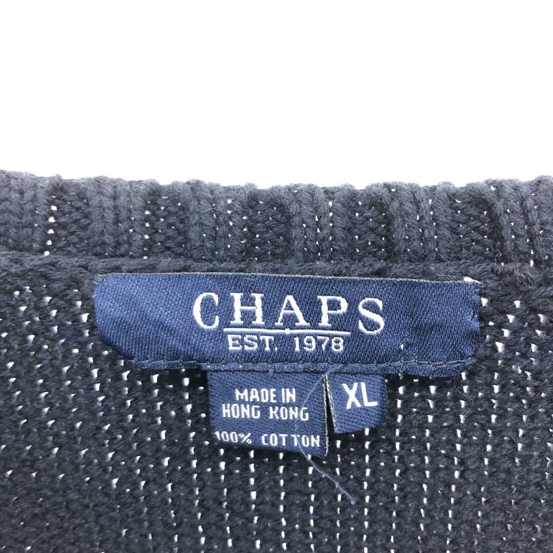 CHAPS Border Pattern Cotton Knit Sweater Women's XL /eaa424241