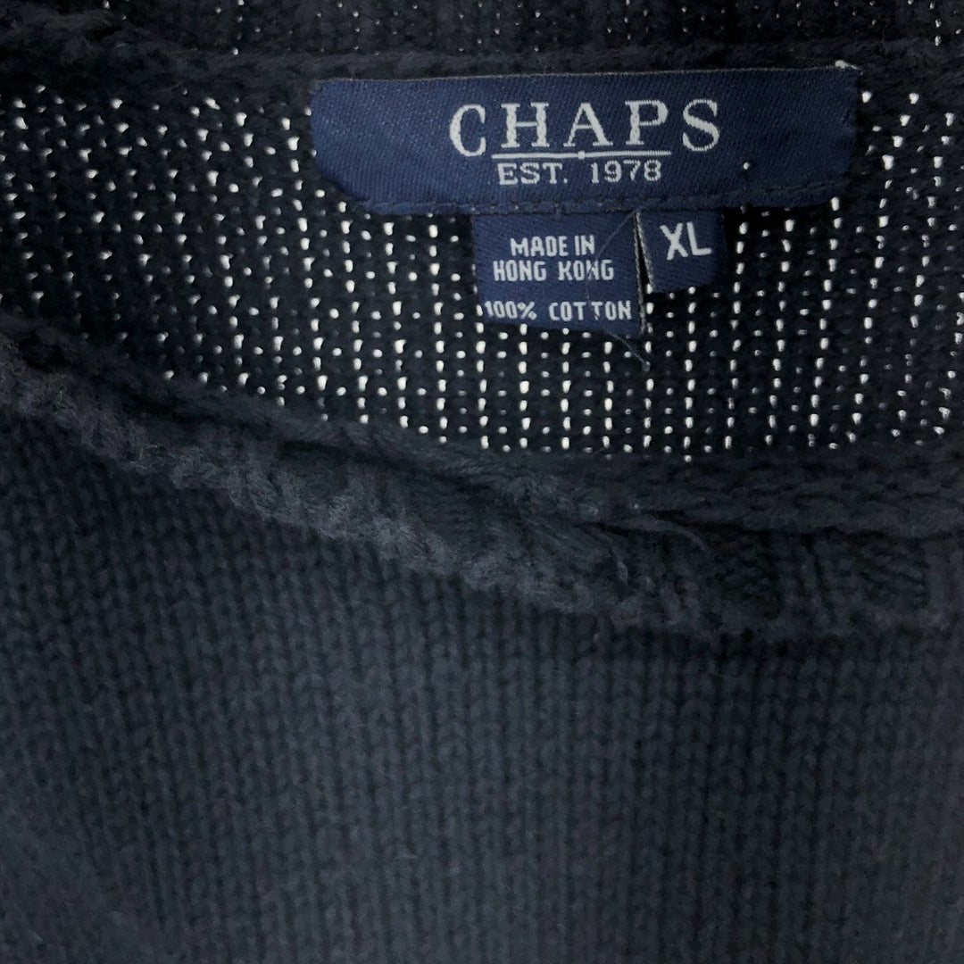 CHAPS Border Pattern Cotton Knit Sweater Women's XL /eaa424241