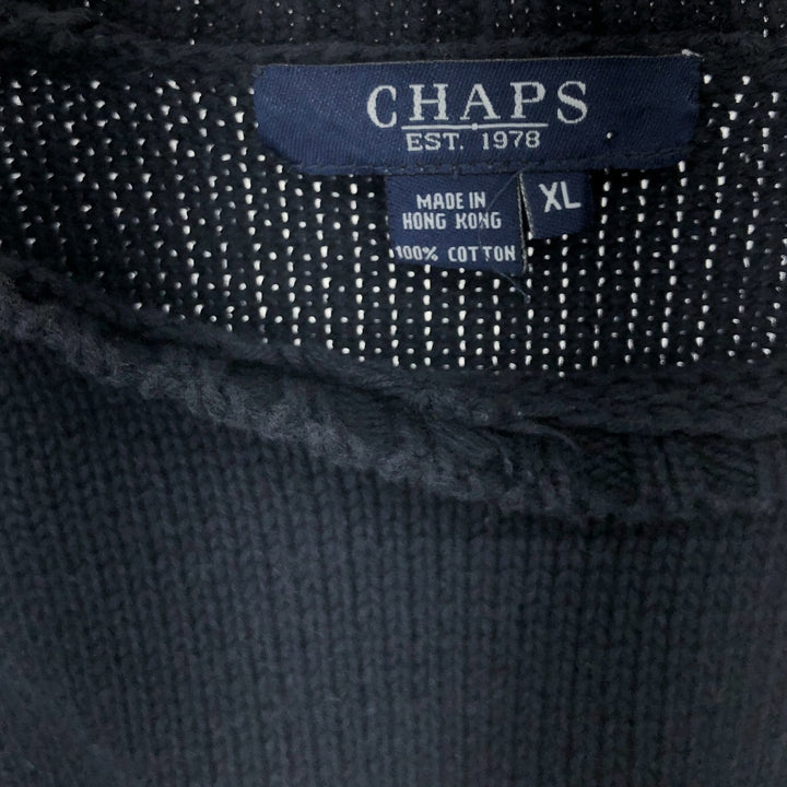 CHAPS Border Pattern Cotton Knit Sweater Women's XL /eaa424241