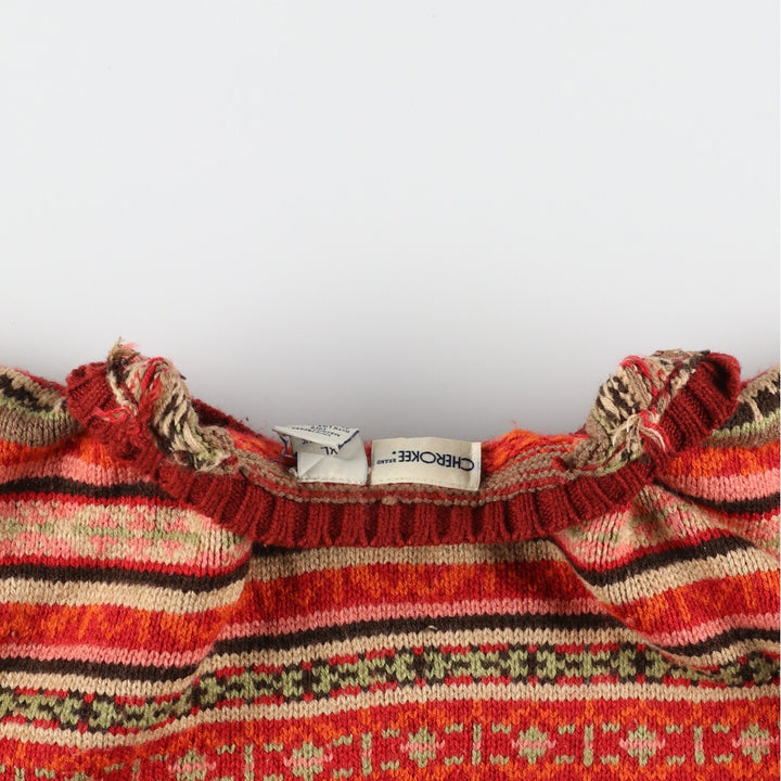 CHEROKEE All-over print acrylic knit sweater, women's XL /eaa424244