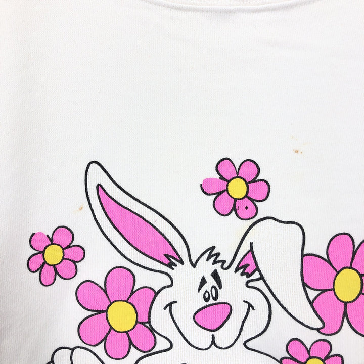 80'S AMERICAS FINEST Rabbit Pattern Animal Sweatshirt Trainer Made in USA Women's L Vintage /eaa424405