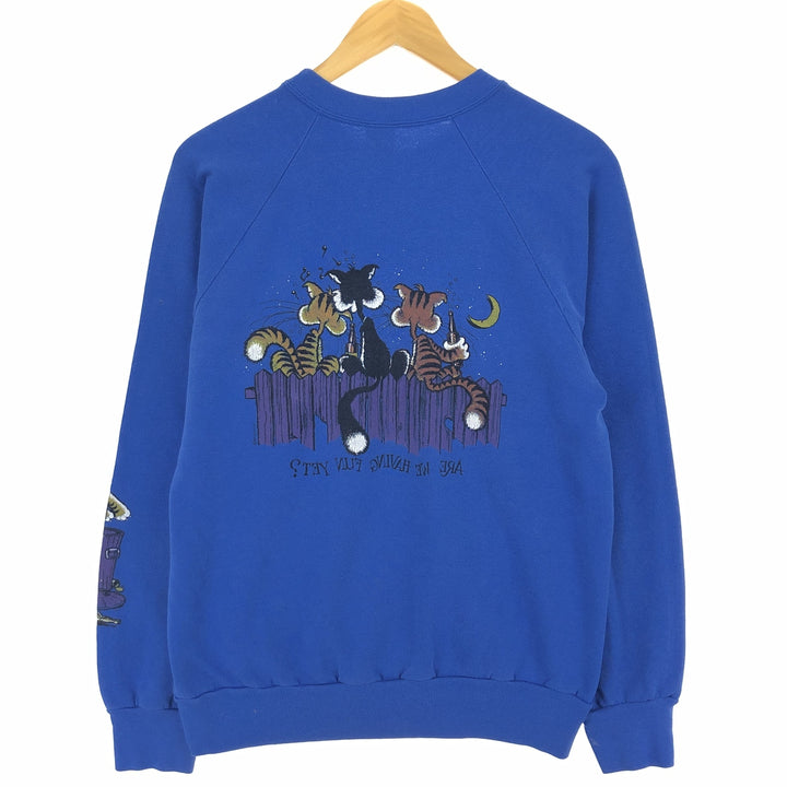 80'S Anvil double-sided print animal sweatshirt, made in USA, women's L, vintage /eaa424408