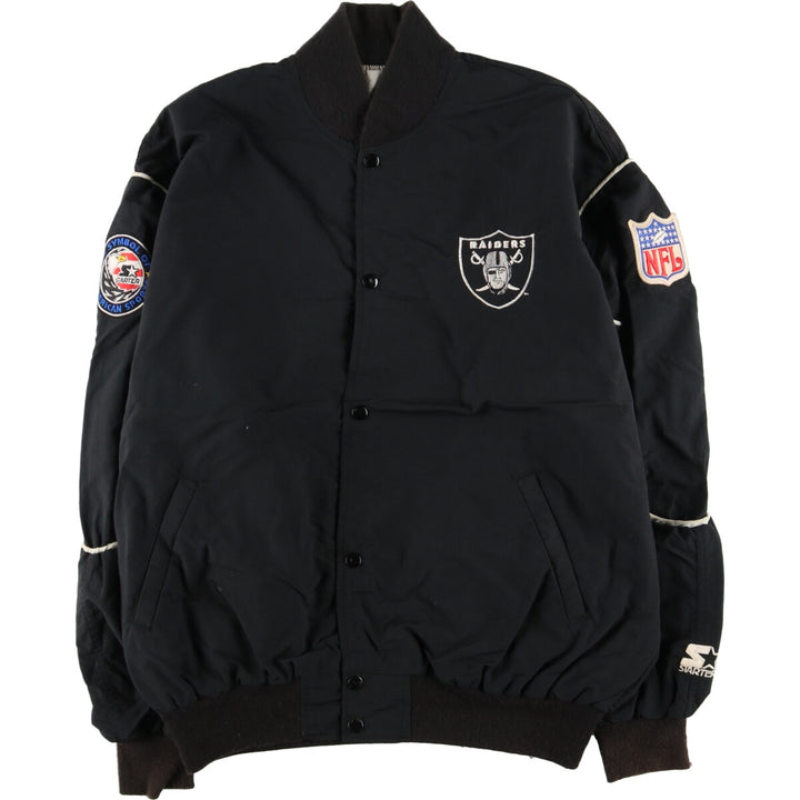 90'S STARTER Raiders Nylon Stadium Jacket Award Jacket Varsity Jacket Made in USA Men's XL /eaa424673