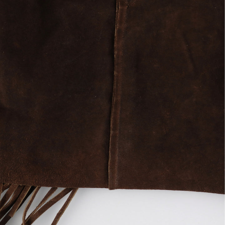 70'S UNKNOWN Fringe Suede Leather Vest Women's M Vintage /eaa424701