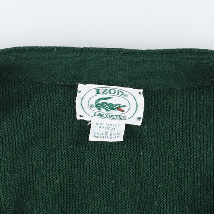 80s~90'S Lacoste IZOD Acrylic Knit Cardigan Made in USA Men's L Vintage /eaa424742