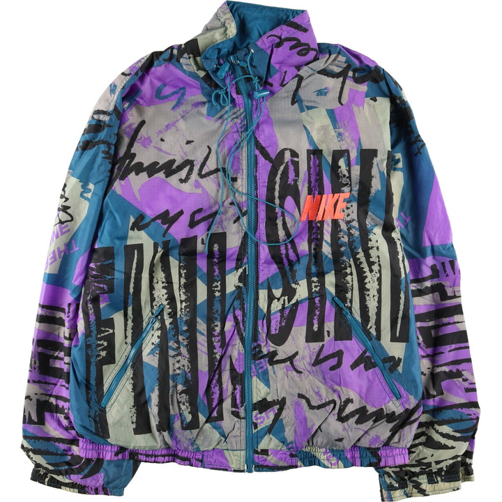 90'S Nike Silver Tag All-Over Print Nylon Jacket Men's L Vintage /eaa424894