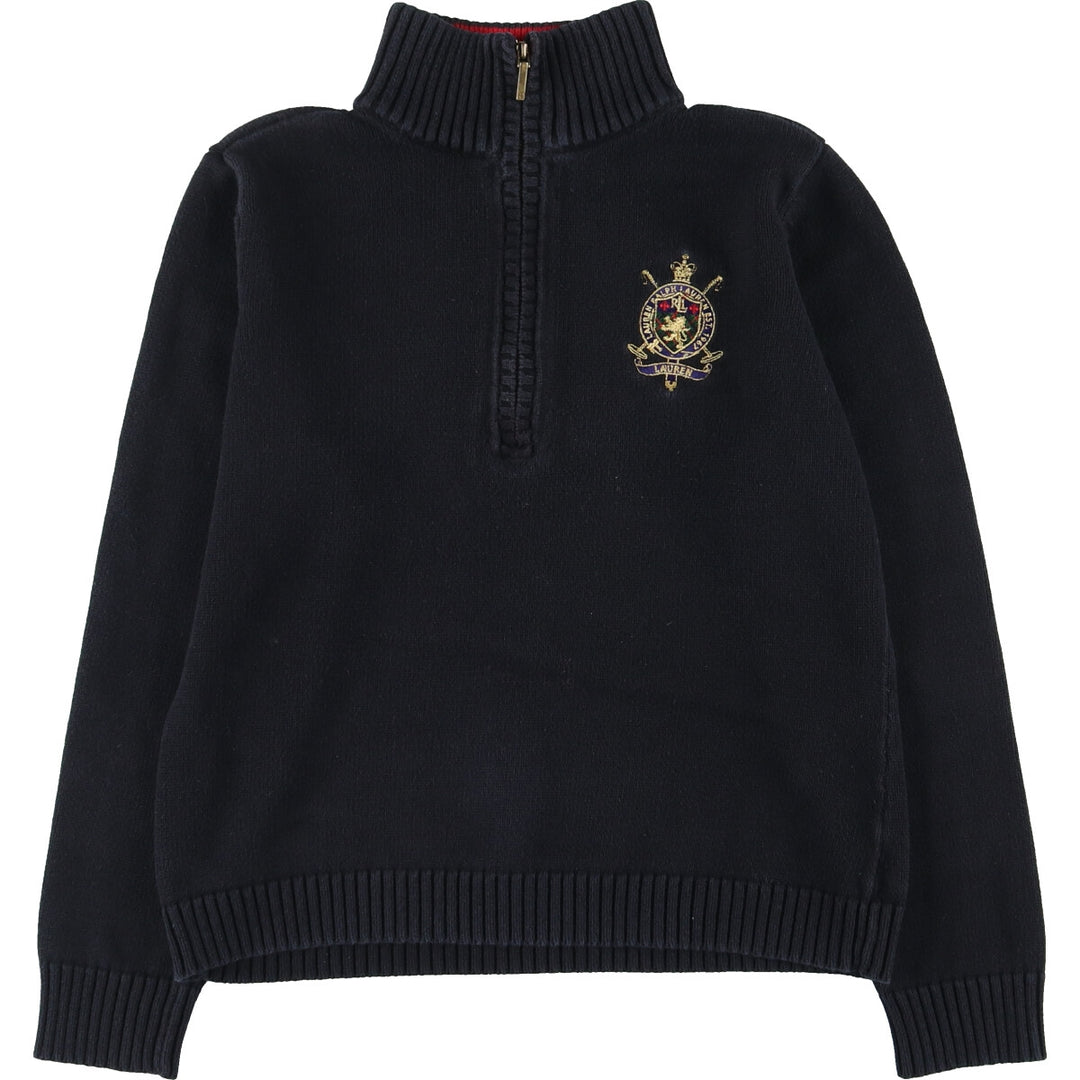 Ralph Lauren LAUREN Lauren Cotton Knit Half Zip Sweater Women's L /eaa424933