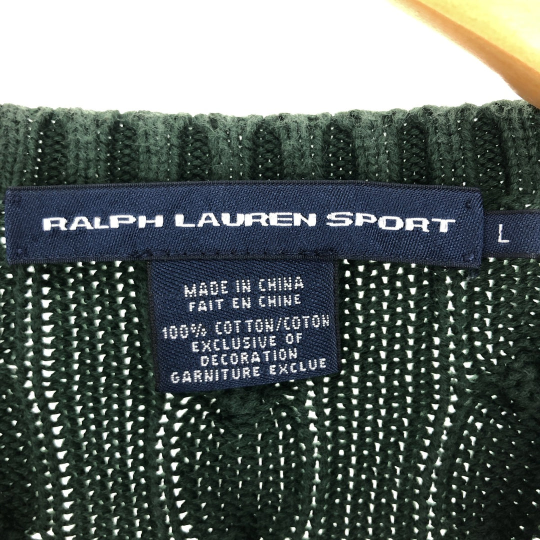 Ralph Lauren RALPH LAUREN SPORT Cable Knit Cotton Knit Sweater Women's L /eaa424940