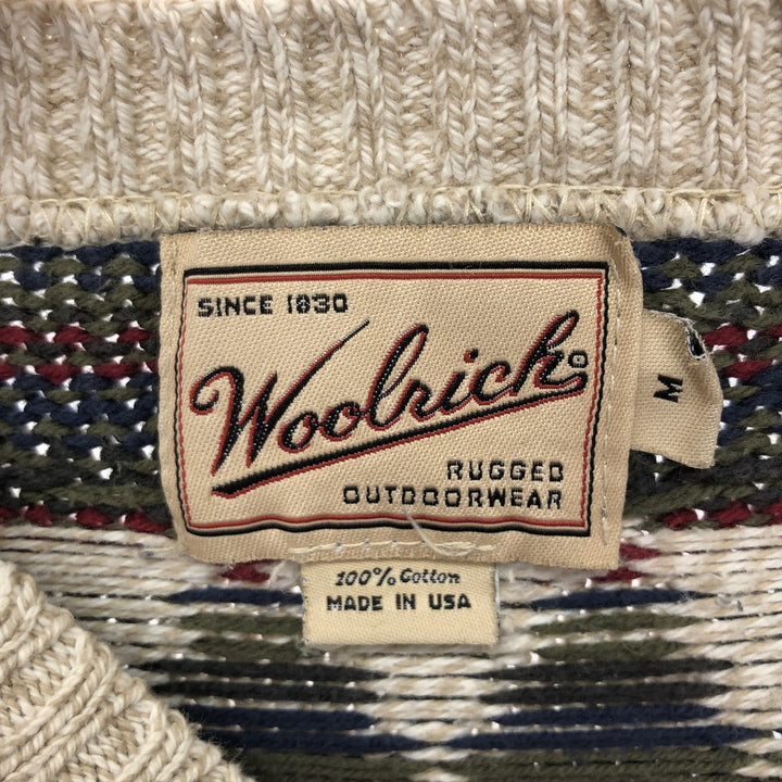 90'S WOOLRICH all-over print cotton knit cardigan, made in USA, women's M, vintage /eaa424960