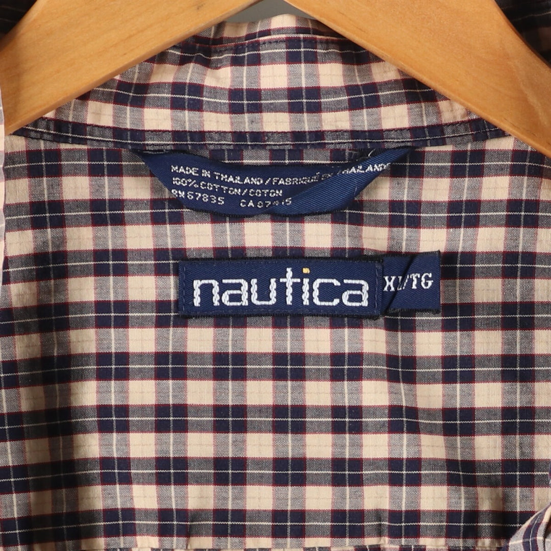 90'S NAUTICA Long Sleeve Button Down Check Shirt Men's XL Vintage /eaa425204