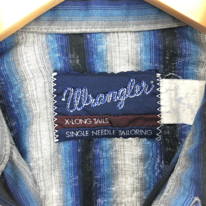 70'S Wrangler Stripe Pattern Western Flannel Shirt Men's Medium Vintage /eaa425280