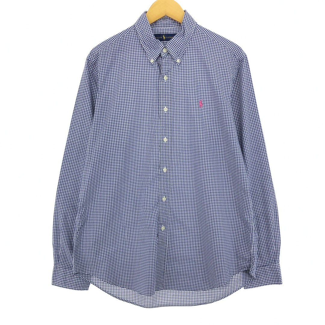 Ralph Lauren Gingham Check Long Sleeve Button-Down Check Shirt Men's L Size / eaa425329