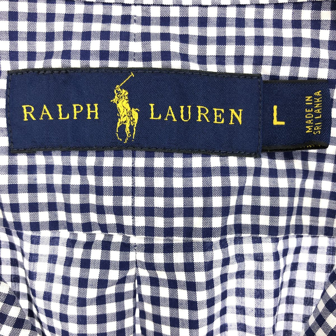 Ralph Lauren Gingham Check Long Sleeve Button-Down Check Shirt Men's L Size / eaa425329