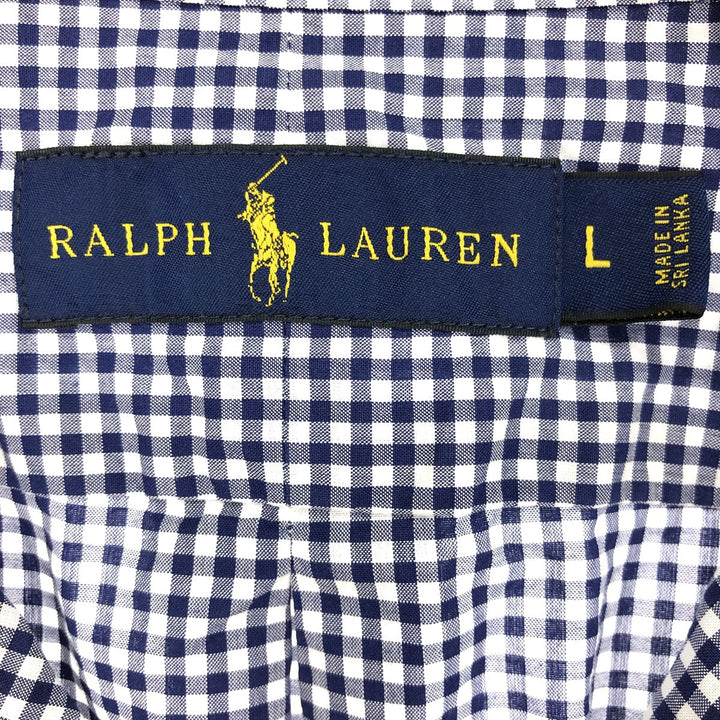 Ralph Lauren Gingham Check Long Sleeve Button-Down Check Shirt Men's L Size / eaa425329